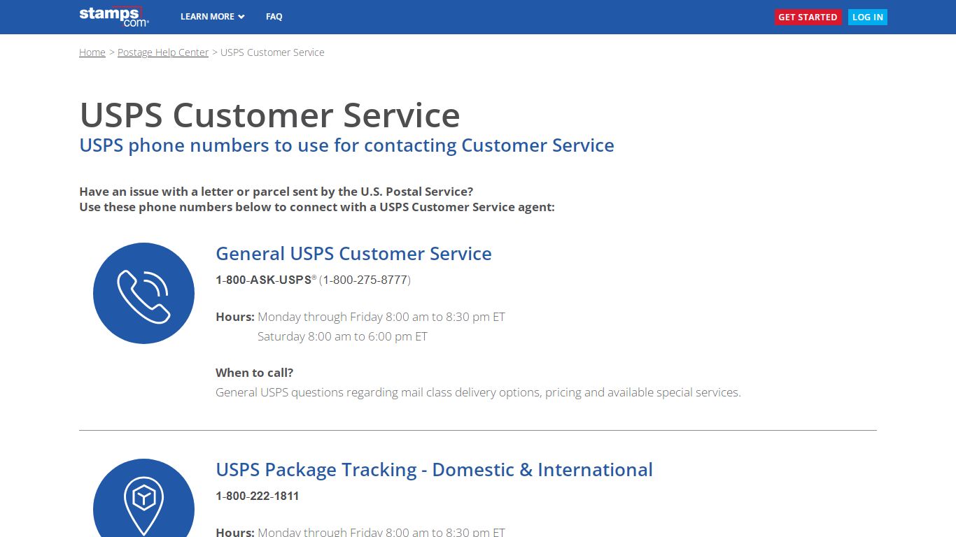 Stamps.com - USPS Customer Service